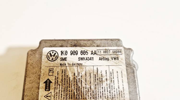 1K0909605AA Skoda Octavia 2008 Komputer SRS airbag – moduł sterujący poduszek powietrznych - Thumbnail 2