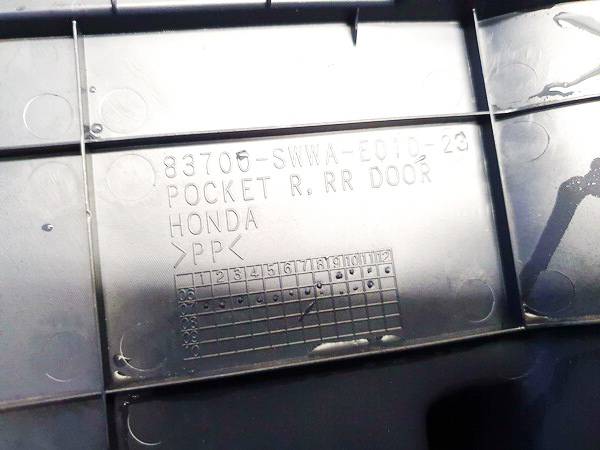 83700SWWAE01023 Honda CR-V 2007 Arriere Droite Porte Carte Panneau Tapisserie Bordure - Thumbnail 3