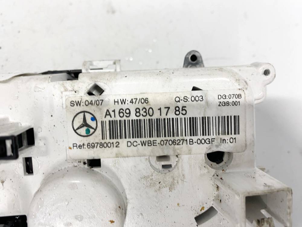 A1698301785 Mercedes-Benz A-CLASS 2007 Climate Control Panel (heater control switches) - Thumbnail 4