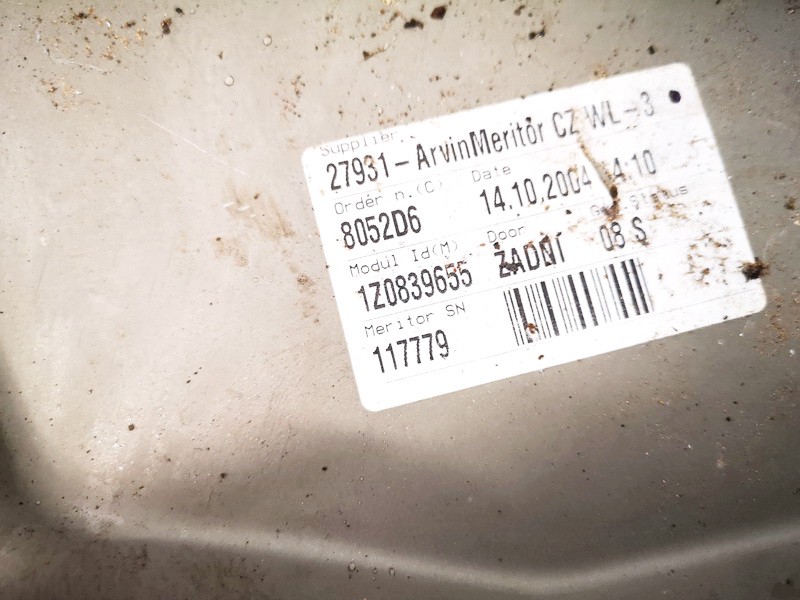 1Z0839655 Skoda Octavia 2004 Door winder mechanism (Window Regulator) - REAR LEFT - Thumbnail 3