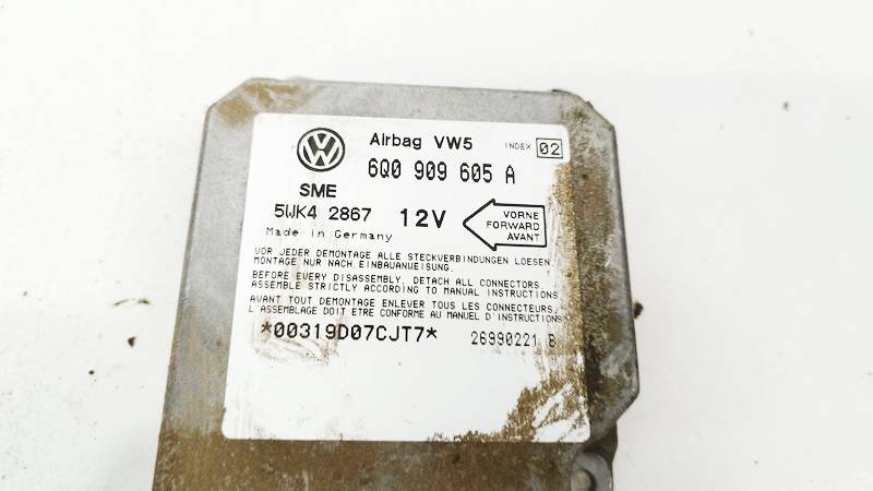 6Q0909605A Volkswagen Golf 1999 Airbag crash sensors module - Thumbnail 2