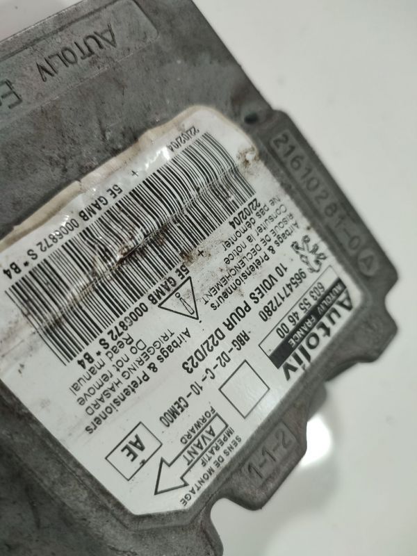 9654717280 Peugeot 407 2005 Airbag crash sensors module - Thumbnail 4