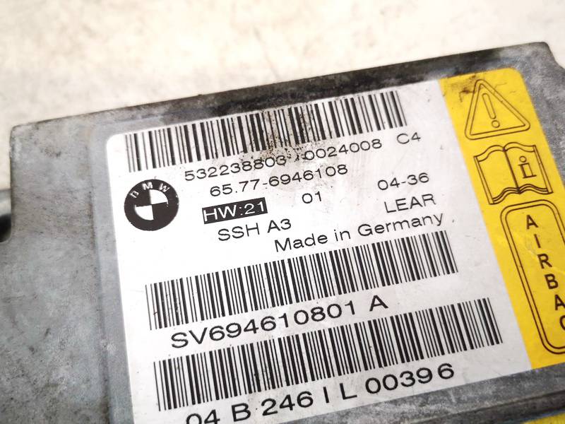 65776946108 BMW 7-Series 2004 SRS AIRBAG KOMPIUTERIS - ORO PAGALVIU VALDYMO BLOKAS - Thumbnail 2