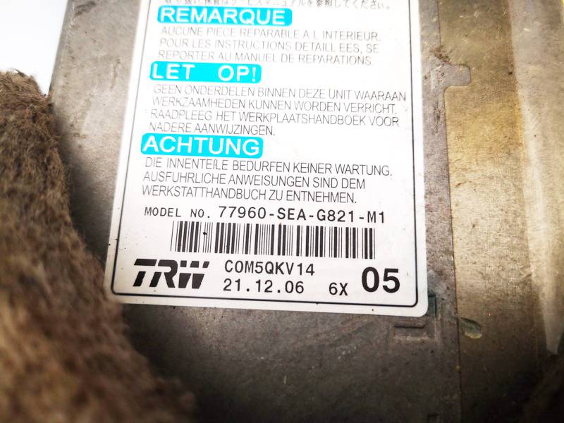 77960SEAG821M1 Honda Accord 2007 Airbag crash sensors module - Thumbnail 3