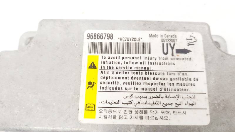 96866798 Chevrolet Captiva 2008 Komputer SRS airbag – moduł sterujący poduszek powietrznych - Thumbnail 2