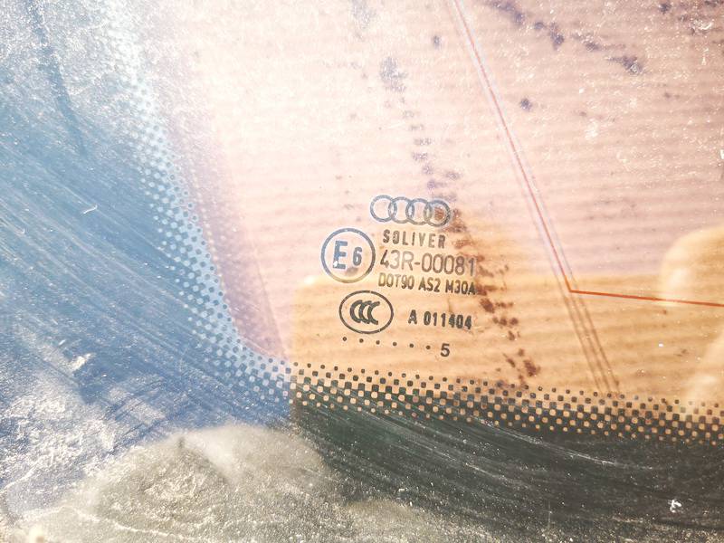 AS2 Audi A6 2005 Corner quarter window glass - REAR LEFT - Thumbnail 2