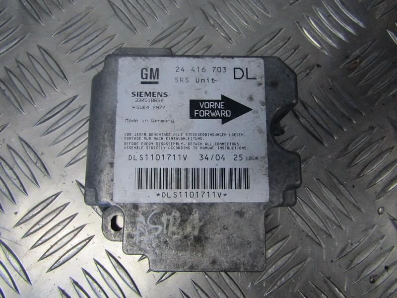 24416703DL Opel Astra 1999 SRS AIRBAG KOMPIUTERIS - ORO PAGALVIU VALDYMO BLOKAS