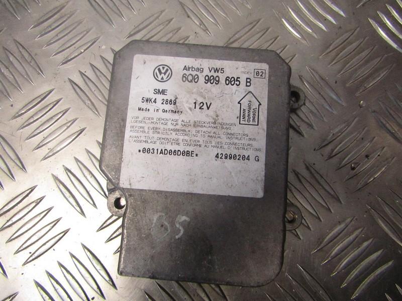 6Q0909605B Volkswagen Passat 1999 SRS AIRBAG KOMPIUTERIS - ORO PAGALVIU VALDYMO BLOKAS