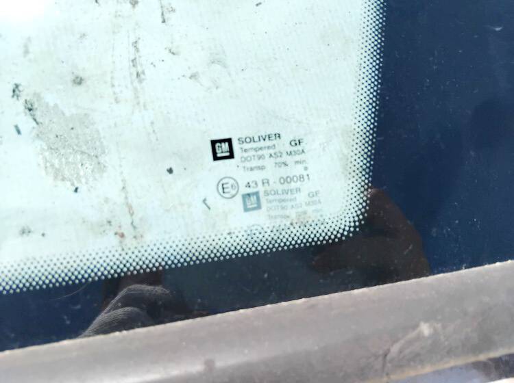 43R00081 Opel Vectra 2003 Corner quarter window glass - REAR RIGHT - Thumbnail 3