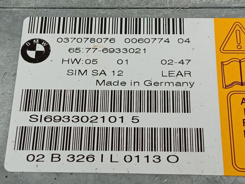 65776933021 BMW 7-Series 2002 Komputer SRS airbag – moduł sterujący poduszek powietrznych - Thumbnail 4