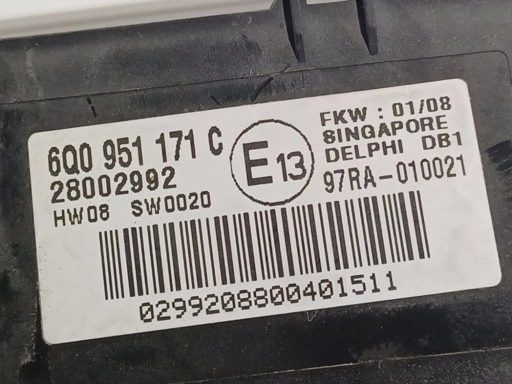 600951171C Volkswagen Polo 2008 ALARM SENSOR MODULE UNIT - Thumbnail 4