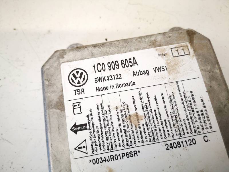 1C0909605A Volkswagen Transporter 2008 CALCULATEUR AIRBAG - Thumbnail 2
