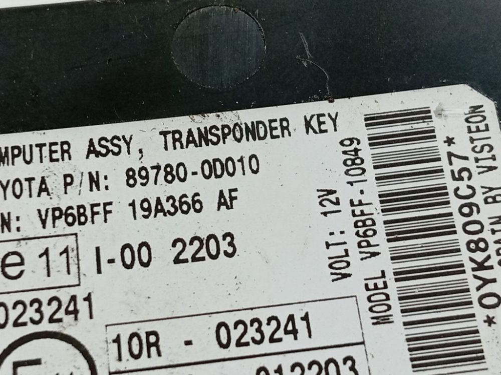 897800D010 Toyota Yaris 2007 autres ordinateurs - Thumbnail 4