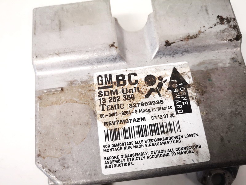 13262359 Opel Corsa 2007 Airbag crash sensors module - Thumbnail 2