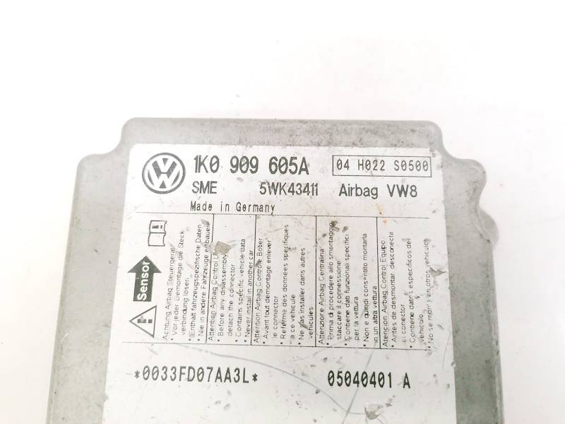 1K0909605A Volkswagen Golf 2004 Steuergerät ECU Modul Airbag steuergerät - Thumbnail 2