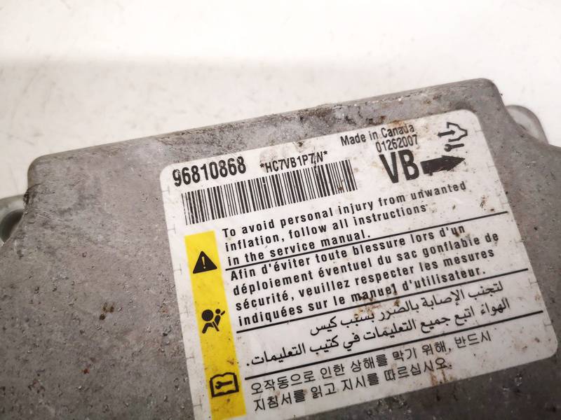 96810868 Chevrolet Captiva 2007 SRS AIRBAG KOMPIUTERIS - ORO PAGALVIU VALDYMO BLOKAS - Thumbnail 2