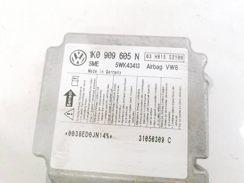 1K0909605N Volkswagen Golf Plus 2005 Airbag crash sensors module - Thumbnail 3