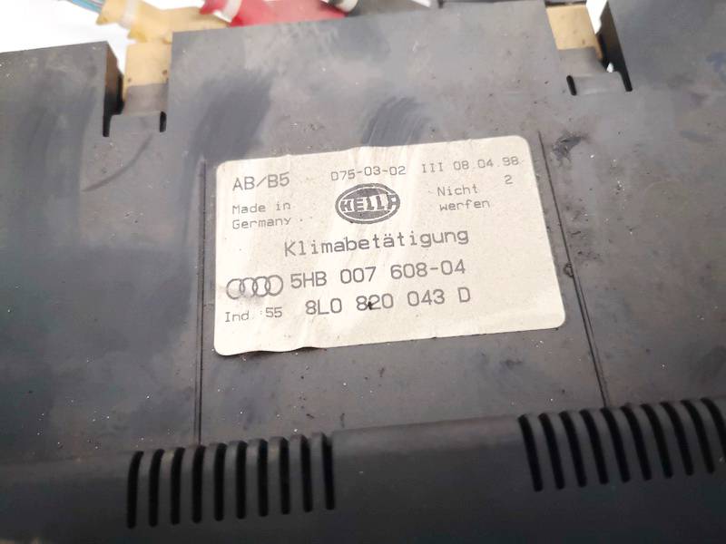 8L0820043D Audi A3 1998 Heizungsbedienteil Klimabedienteil - Thumbnail 2