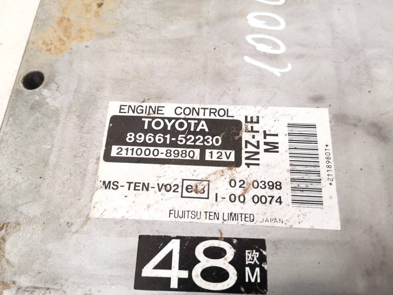 8966152230 Toyota Yaris 2003 ECU Engine Computer (Engine Control Unit) - Thumbnail 2