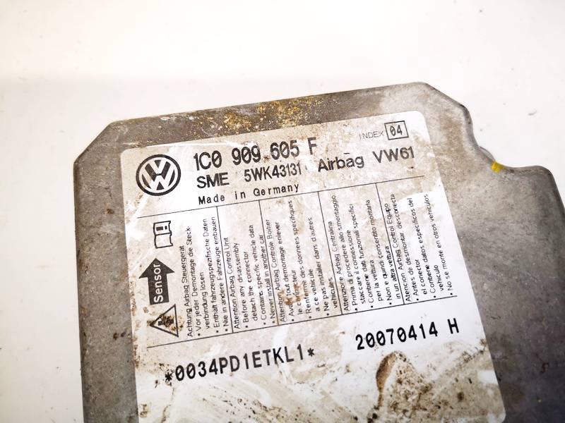 1C0909605F Skoda Roomster 2007 Steuergerät ECU Modul Airbag steuergerät - Thumbnail 2