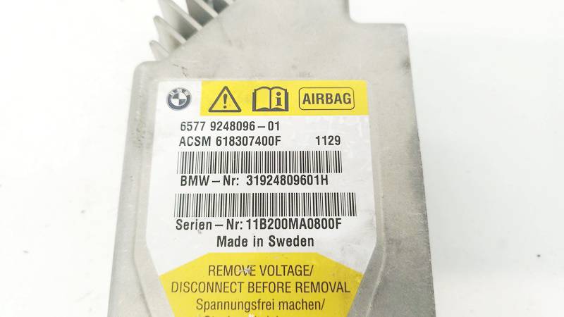 6577924809601 BMW 5-Series 2010 SRS AIRBAG KOMPIUTERIS - ORO PAGALVIU VALDYMO BLOKAS - Thumbnail 2