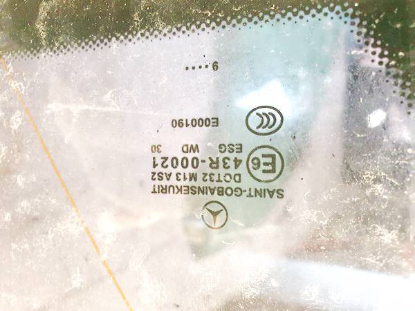 DOT32M13AS2 Mercedes-Benz E-CLASS 2010 Corner quarter window glass - REAR LEFT - Thumbnail 3