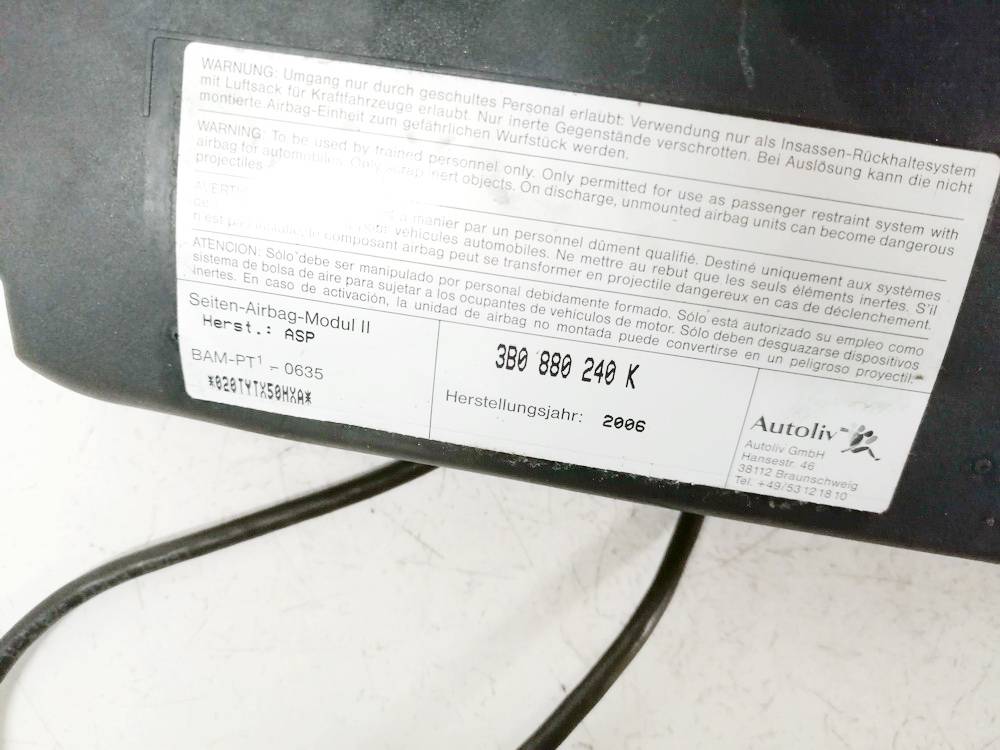 3B0880240K Volkswagen Passat 2002 Seat AIRBAG - Thumbnail 3