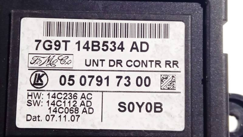 7G9T14B534AD Ford Mondeo 2007 Unidad de control-módulo de la puerta - Thumbnail 3