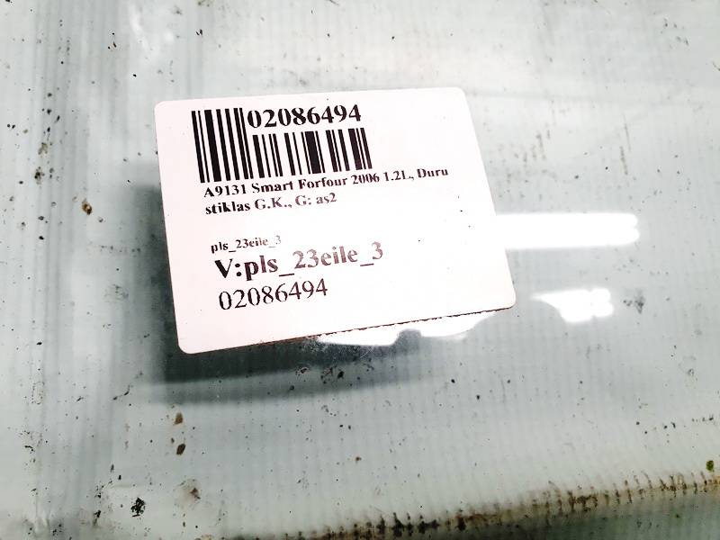 DOT24AS2M68 Smart Forfour 2006 Oven lasi - TAKANA VASEMMALLA - Thumbnail 2