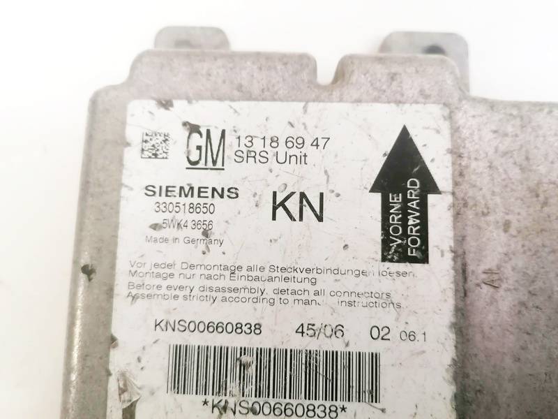 13186947 Opel Vectra 2006 CALCULATEUR AIRBAG - Thumbnail 3