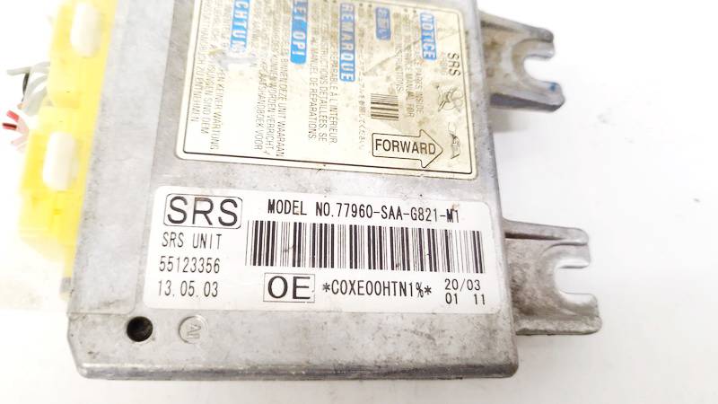 77960SAAG821M1 Honda Jazz 2003 SRS AIRBAG KOMPIUTERIS - ORO PAGALVIU VALDYMO BLOKAS - Thumbnail 3