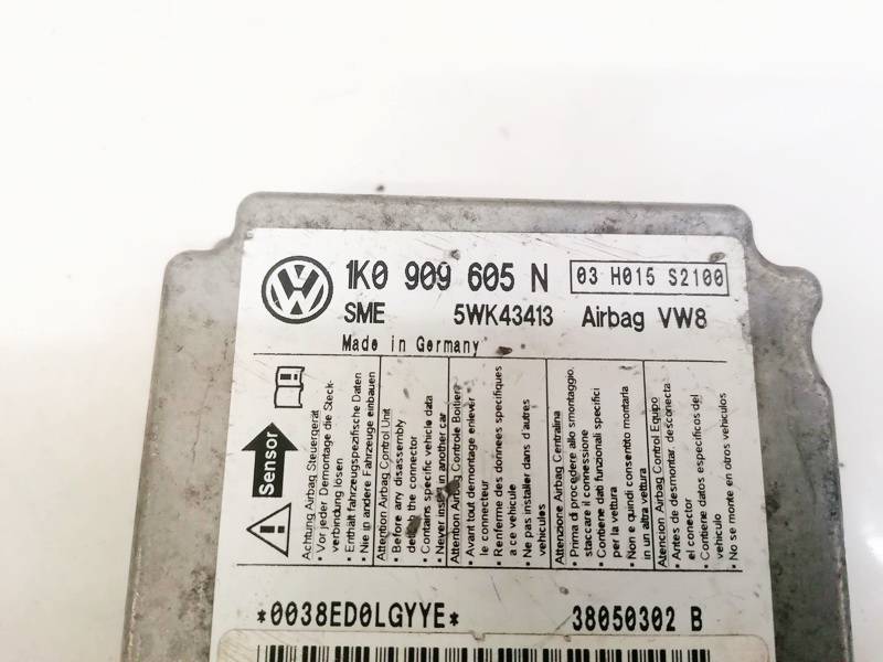 1K0909605N Volkswagen Golf Plus 2005 Airbag crash sensors module - Thumbnail 3