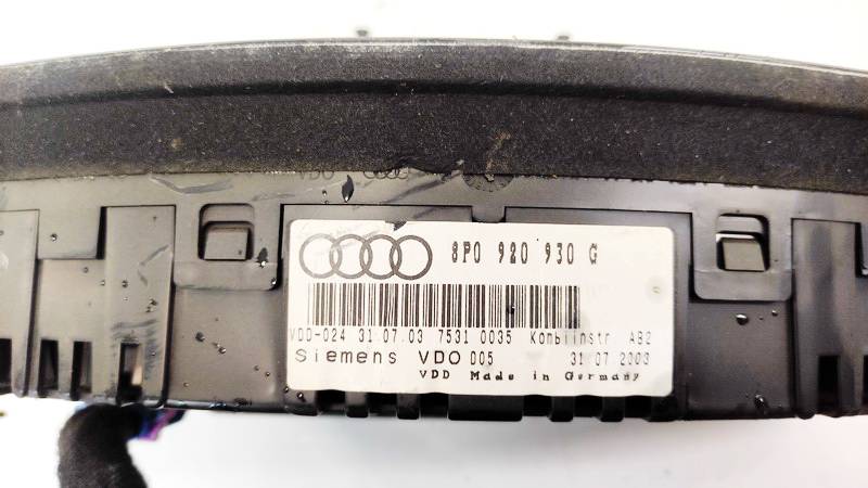 8P0920930G Audi A3 2003 Speedometers - Cockpit - Speedo Clocks Instrument - Thumbnail 3