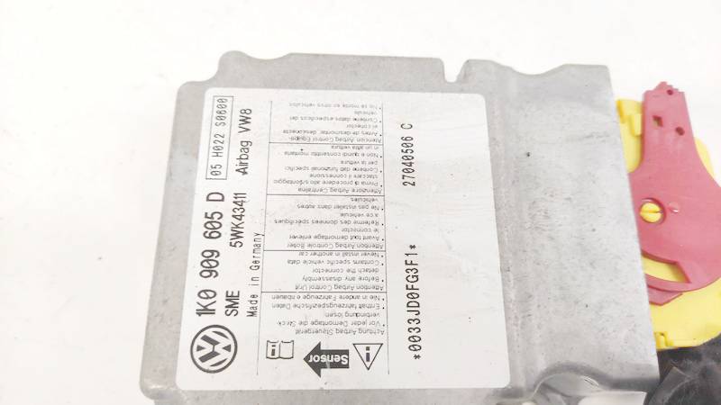1K0909605D Volkswagen Golf 2004 Airbag crash sensors module - Thumbnail 3