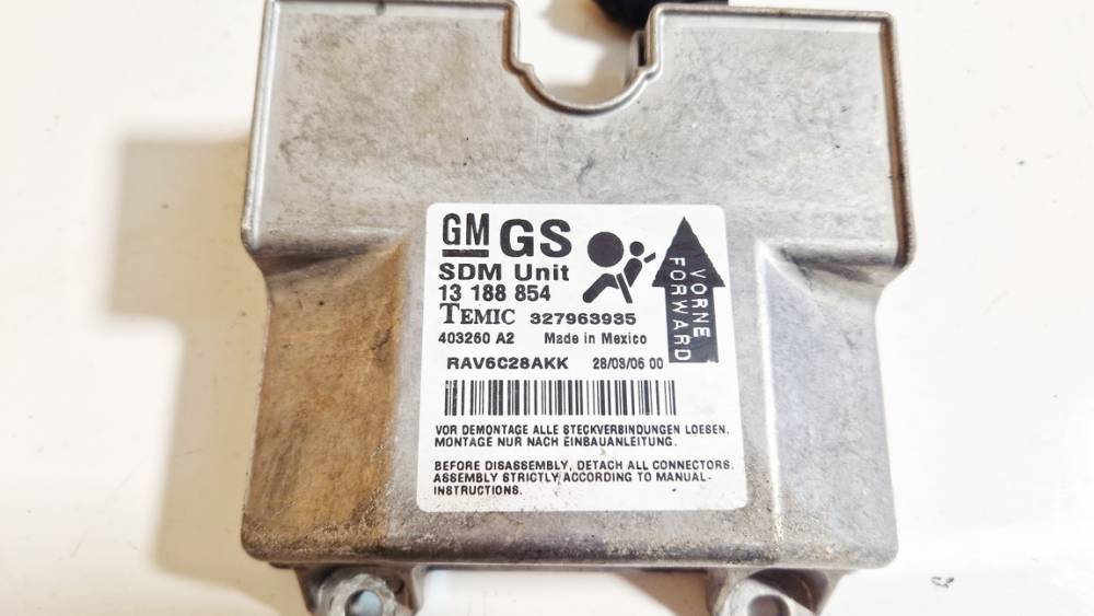 13188854 Opel Astra 2006 Airbag crash sensors module - Thumbnail 2