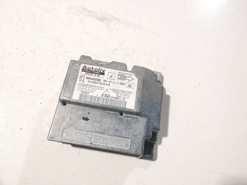 9664402580 Peugeot 207 2007 Steuergerät ECU Modul Airbag steuergerät - Thumbnail 2