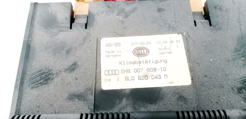8L0820043M Audi A3 2000 Climate Control Panel (heater control switches) - Thumbnail 3