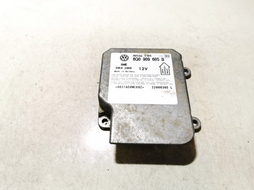 6Q0909605B Volkswagen Passat 2000 Airbag crash sensors module - Thumbnail 2