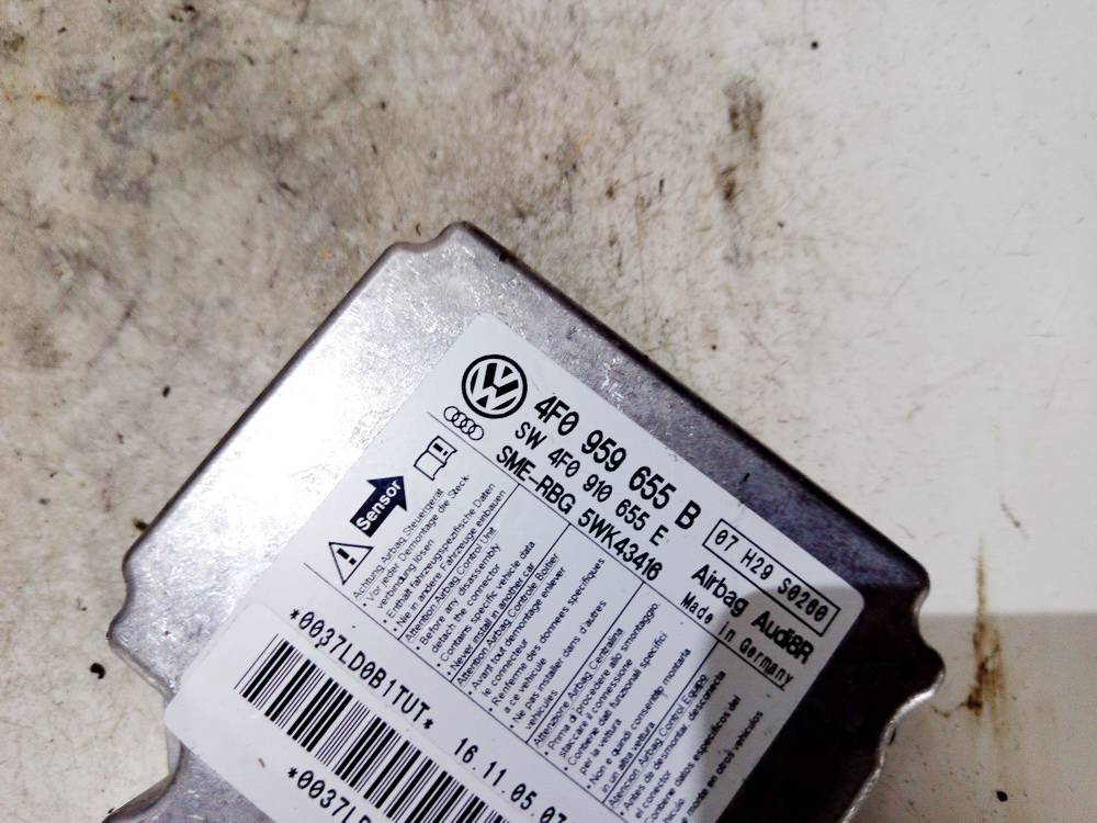 4F0959655B Audi A6 2006 SRS AIRBAG KOMPIUTERIS - ORO PAGALVIU VALDYMO BLOKAS - Thumbnail 3