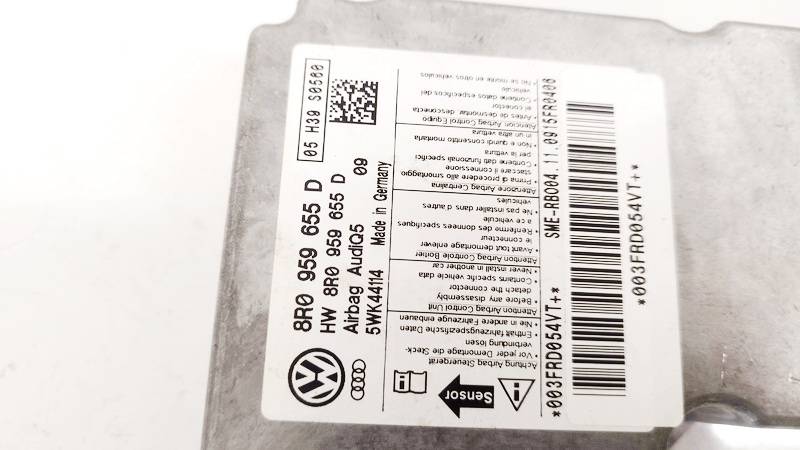 8R0959655D Audi Q5 2012 SRS AIRBAG KOMPIUTERIS - ORO PAGALVIU VALDYMO BLOKAS - Thumbnail 2