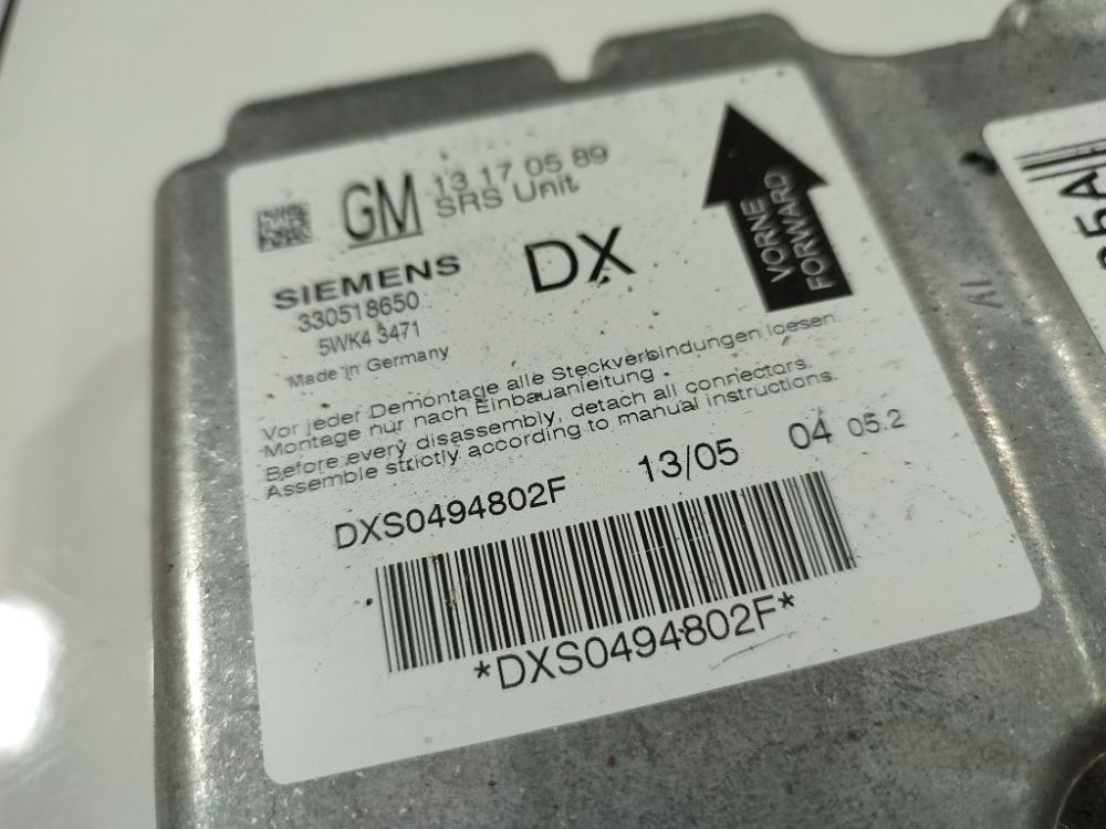 DXS0494802F Opel Signum 2005 CALCULATEUR AIRBAG - Thumbnail 2
