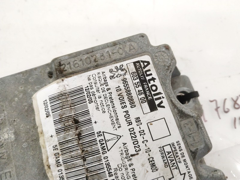 9655880880 603554600 Airbag crash sensors module Peugeot 407 2005 2.0L