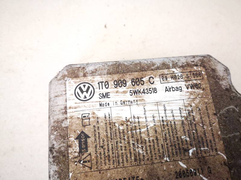 1T0909605C Volkswagen Touran 2005 Airbag crash sensors module - Thumbnail 2