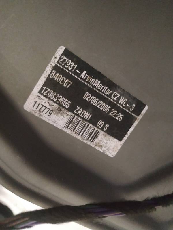 1Z0839655 Skoda Octavia 2006 Door winder mechanism (Window Regulator) - REAR LEFT - Thumbnail 2