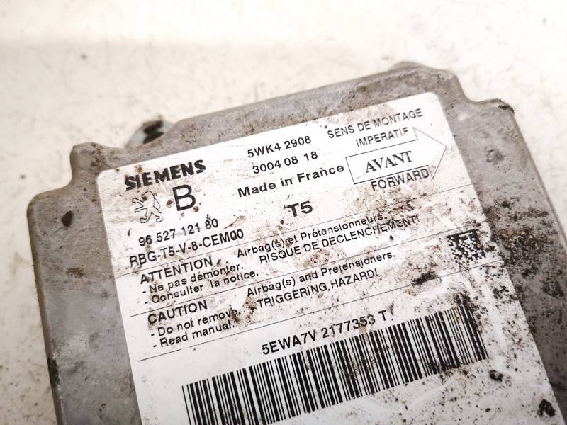 9652712180 Peugeot 307 2004 Airbag crash sensors module - Thumbnail 2