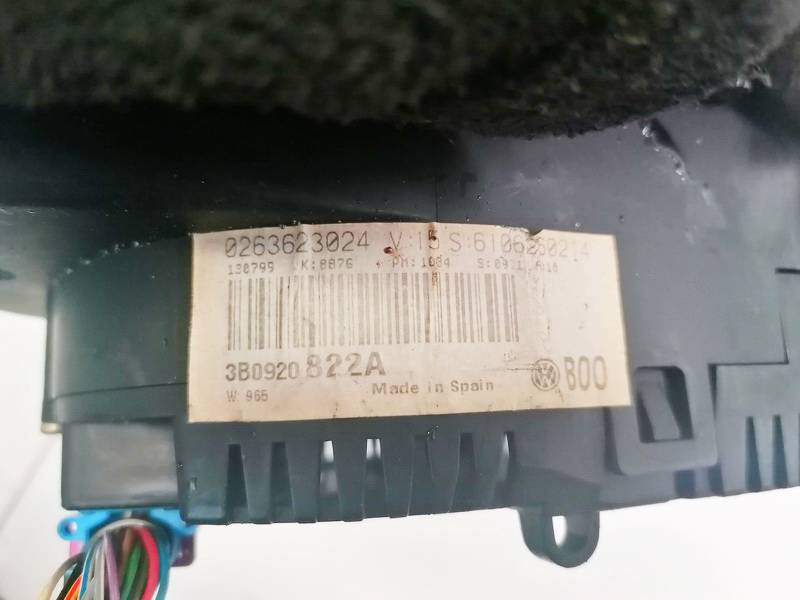 3B0920822A Volkswagen Passat 1999 Speedometers - Cockpit - Speedo Clocks Instrument - Thumbnail 3