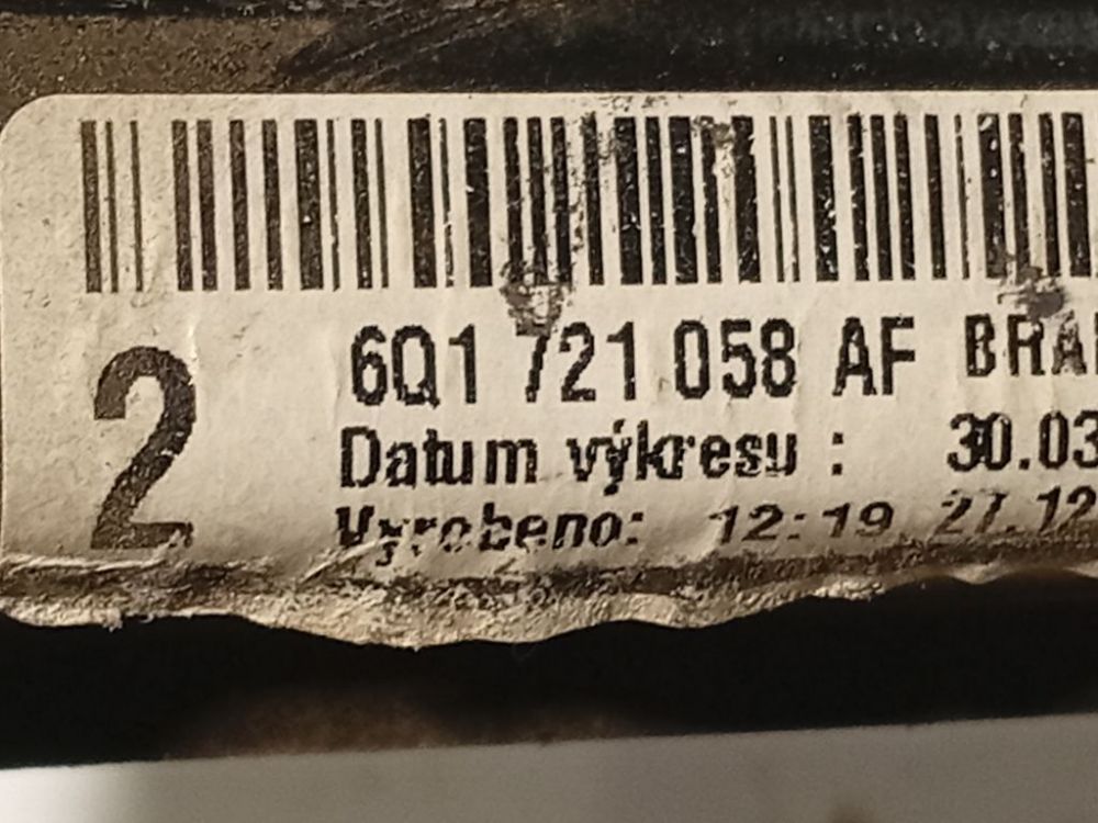 601721058AF Skoda Fabia 2005 Pedal work, Brake pedal, Pedal bracket, Clutch pedal - Thumbnail 4