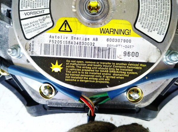 600307900 SAAB 9-5 2001 Steering srs Airbag - Thumbnail 3