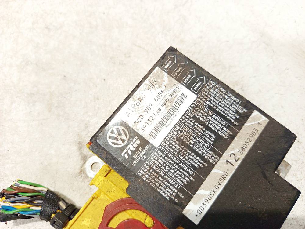 3C0909605F Volkswagen Passat 2006 Komputer SRS airbag – moduł sterujący poduszek powietrznych - Thumbnail 3