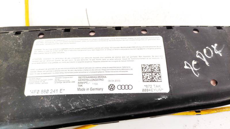 4F0880241E Audi A6 2005 Seat AIRBAG - Thumbnail 2